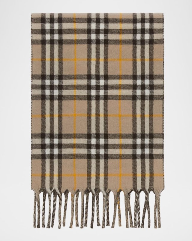 Reversible Cashmere Knight Stamp and Check Scarf